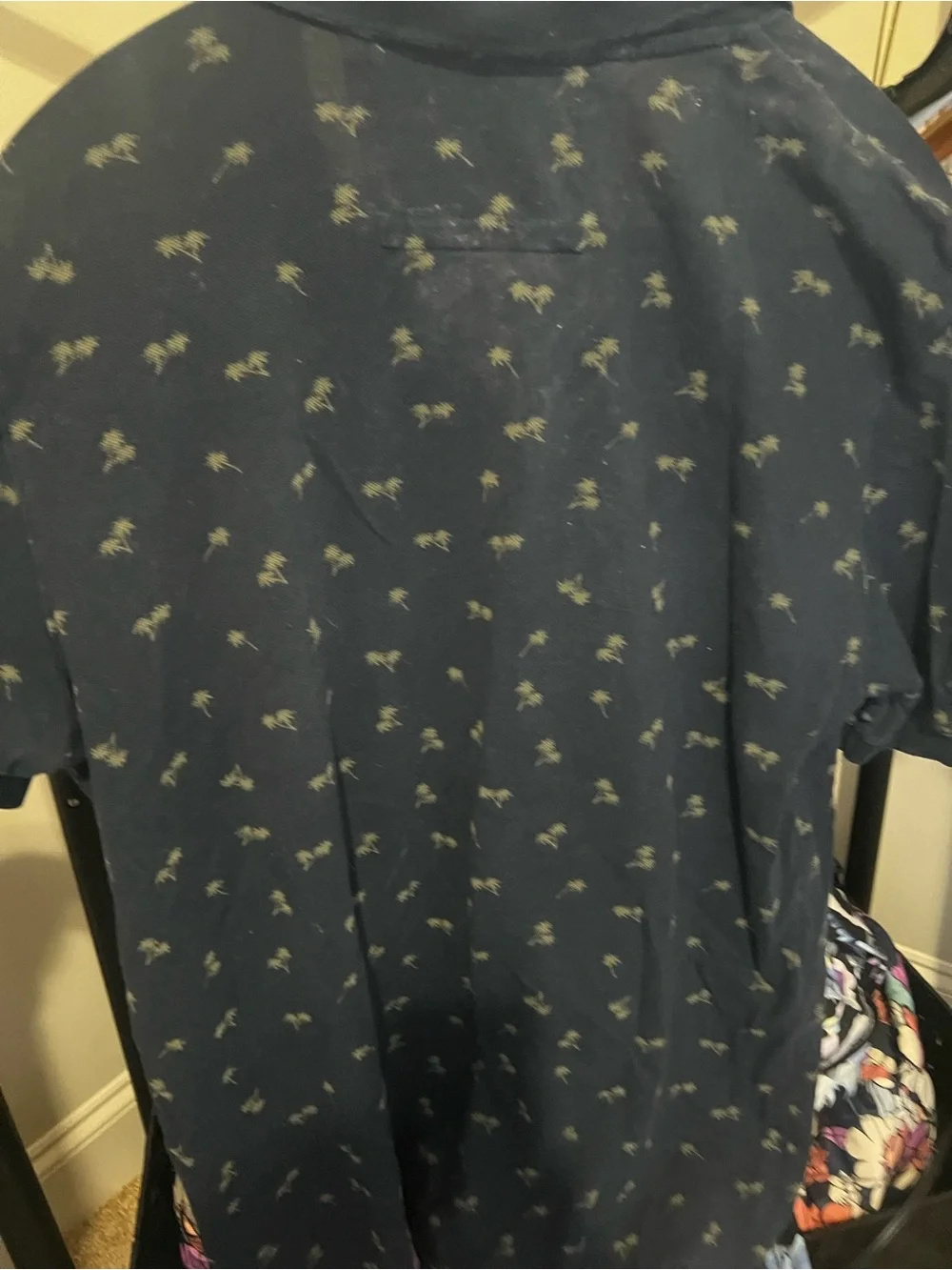 Banana Republic Palm-Print Polo Shirt - Navy